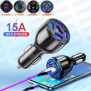 5 PORT USB CHARGER 2 3 4 CAS ADAPTER SMARTPHONE HANDPHONE MOBIL CAR MOTOR LISTRIK Charger Colokan 2.1A QC3.0 3Port Casan 6A fast charging Adaptor