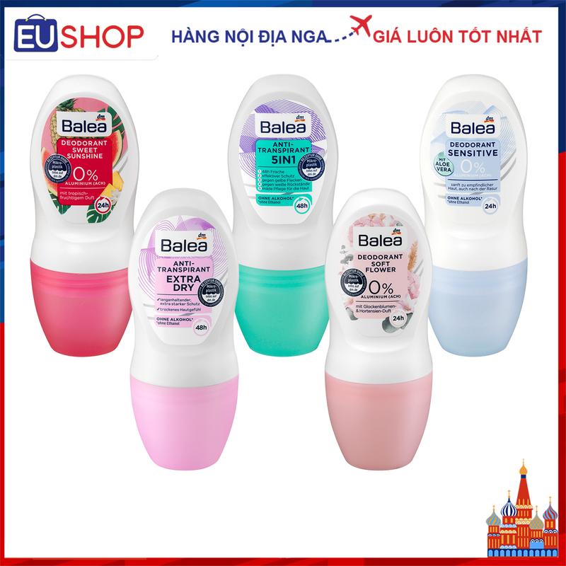 Lăn khử mùi BALEA Đức kháng khuẩn 50ml, lăn nách Khử Mùi Hôi suốt 24h dành cho nữ [CÓ CHE TÊN]