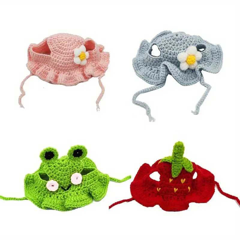 1pc Autumn Winter Cat Hat, Elastic Cute Refined Pet Hat, Puppy Kittens Knitted Hat, Party Photo Shoot Props Decoration Cat Accessories