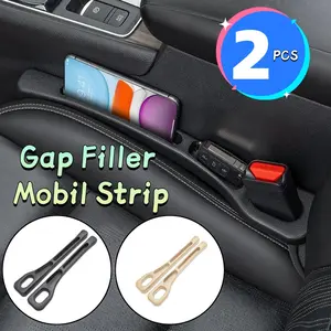 2PCS Car Seat Gap Filler Gap Filler Mobil Strip Pengisi Universal PU Anti Bocor Strip Sumbat Celah Mobil Aksesoris Interior