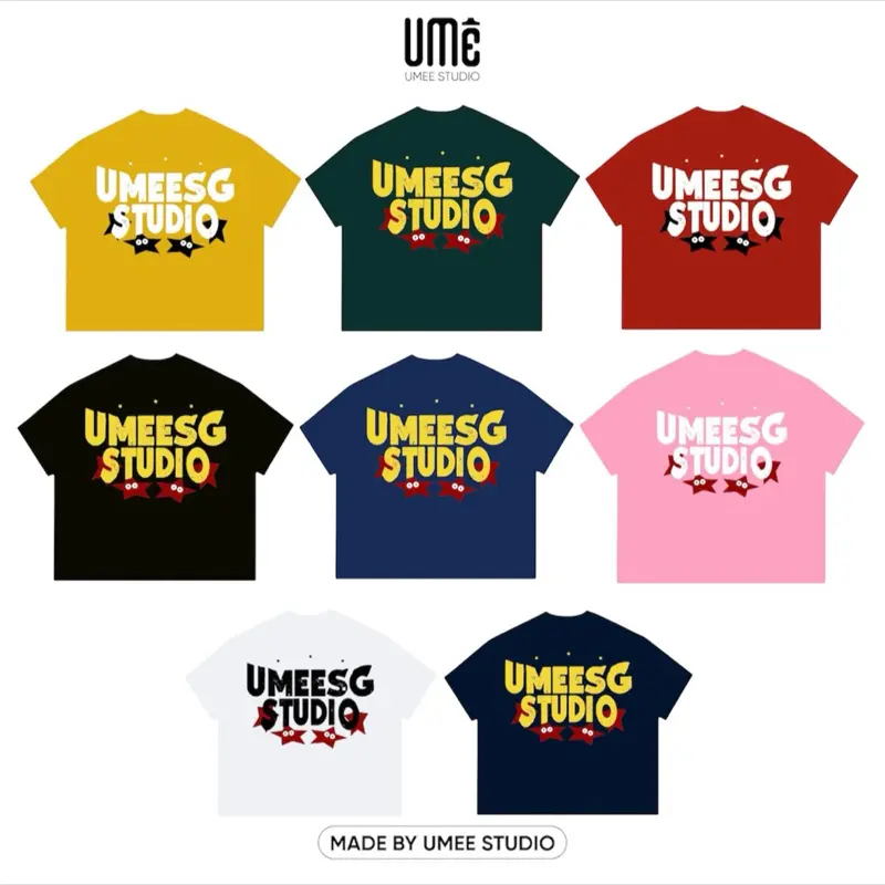 Áo Thun boxy “UMEESG STUDIO “ ngôi sao cotton 230gsm cổ tròn nam nữ