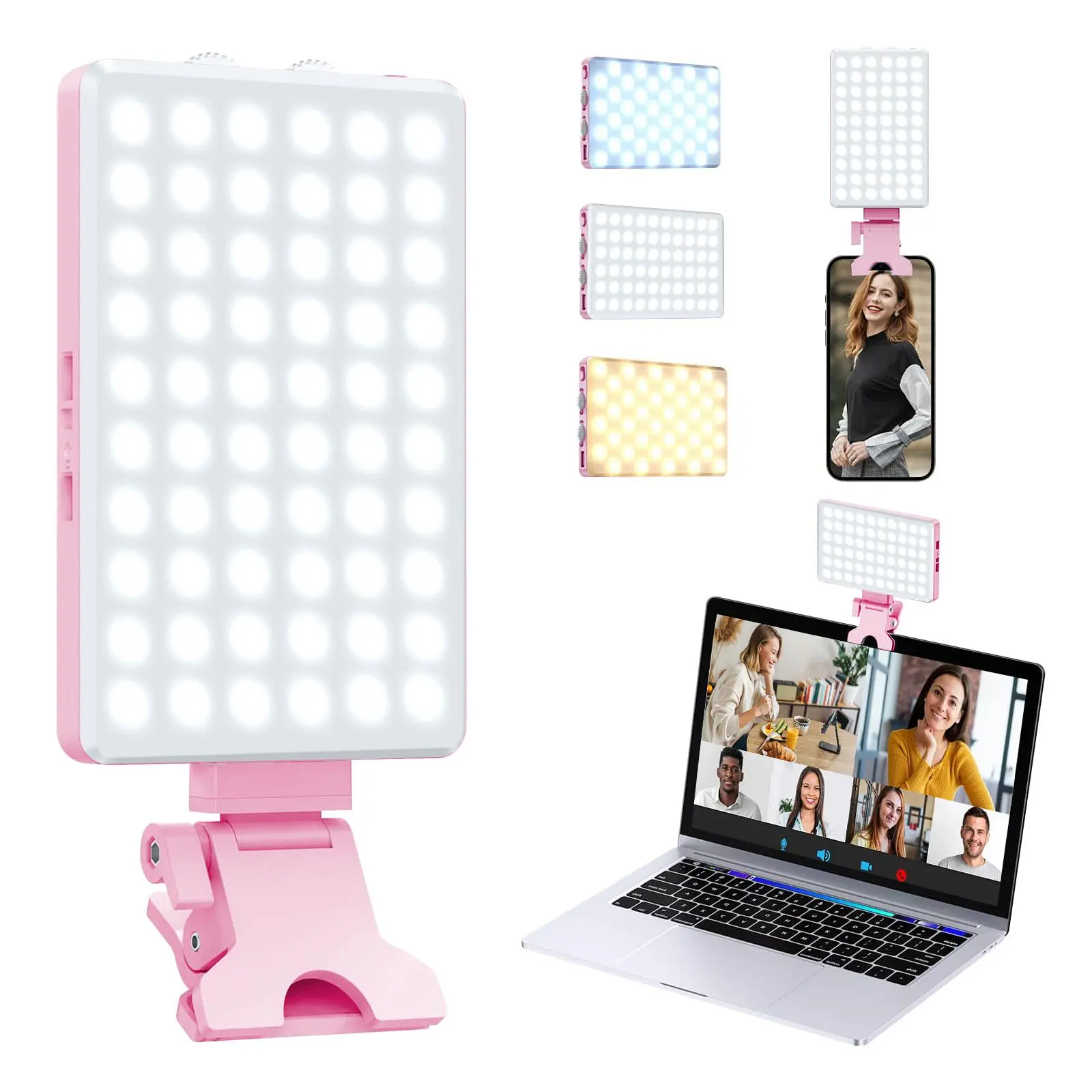 Phone Selfie Light Clip, Knob Adjustable Smartphone Fill Light With Front Clip For Live Streaming Vlog, 3 Light Modes Portable Selfie Light, Camera Accessories