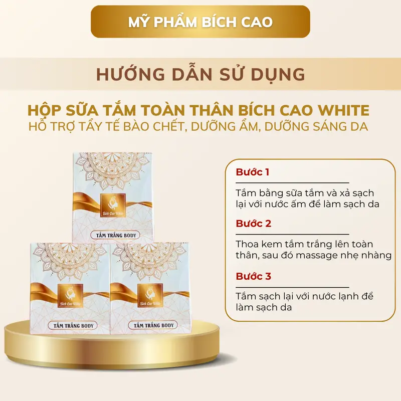 1 Hộp Sữa Tắm Toàn Thân Bích Cao White Giúp Hỗ Trợ Tẩy Tế Bào Chết, Dưỡng Da Dưỡng Body Dưỡng Da Body 2