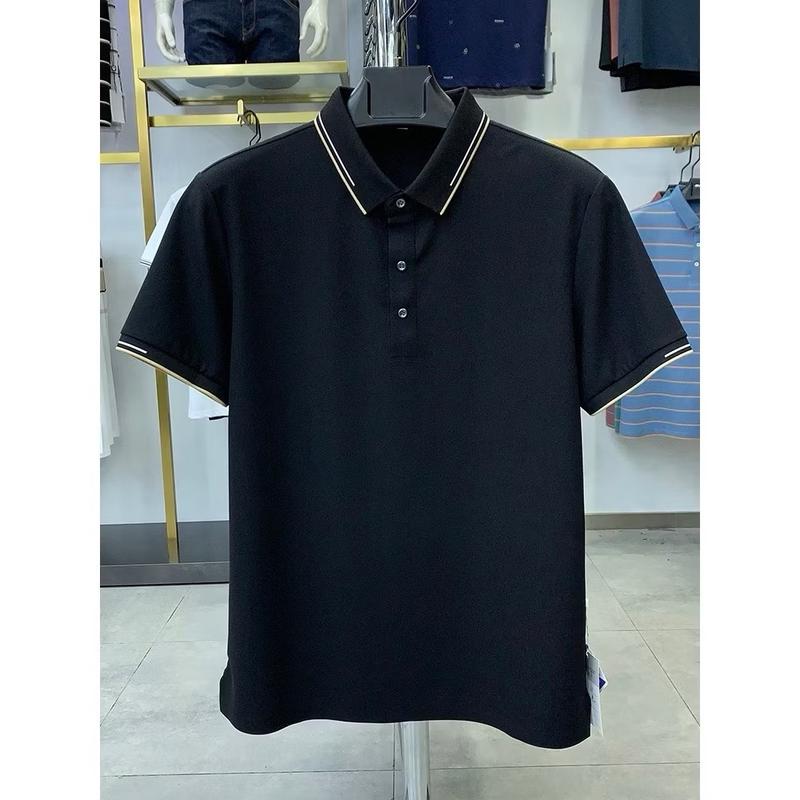 Áo Polo Nam Nữ Cá Tính, dòng Polo Trơn, kẻ cá tính Cổ Tròn, Áo cotton thấm hút mồ hôi, Shirt Ngắn Tay 1