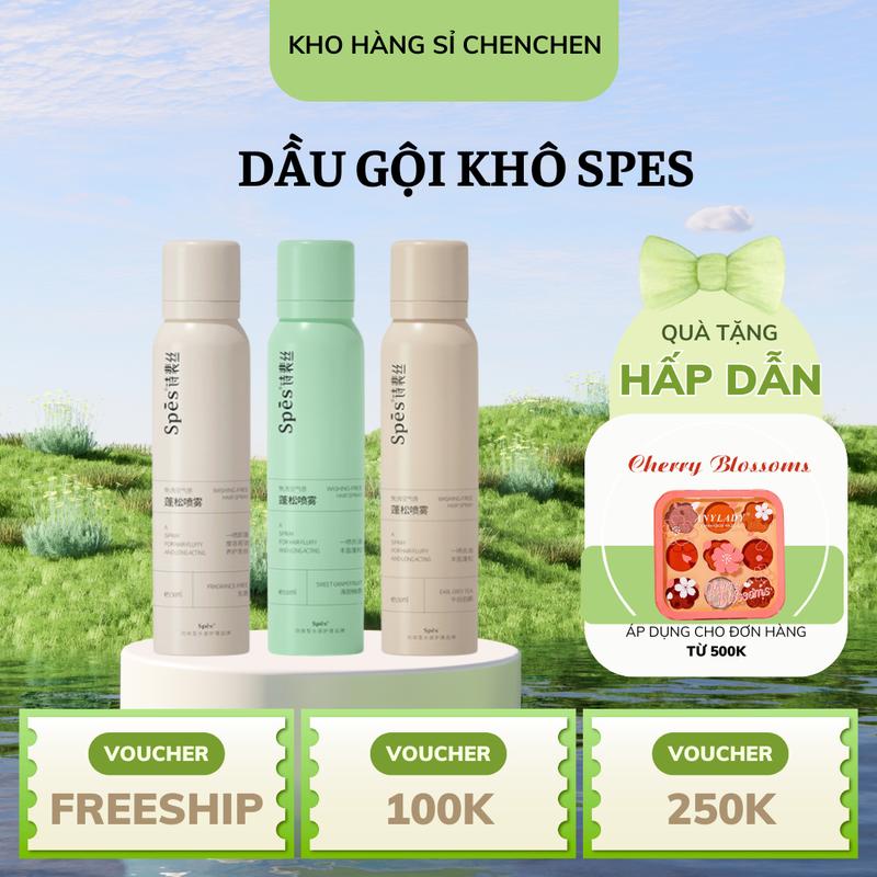 Dầu gội khô SPES dạng xịt 3 tầng hương dưỡng tóc tạo phồng cấp tốc hút dầu không bết dính giữ nếp 8h