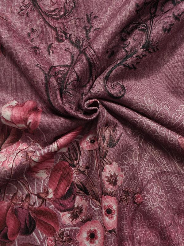 【Plus Size】 Floral Pattern Dress, Plus Elegant Fashion Casual Dress for Daily Outdoor Wear, Women Plus Clothing for Summer 8
