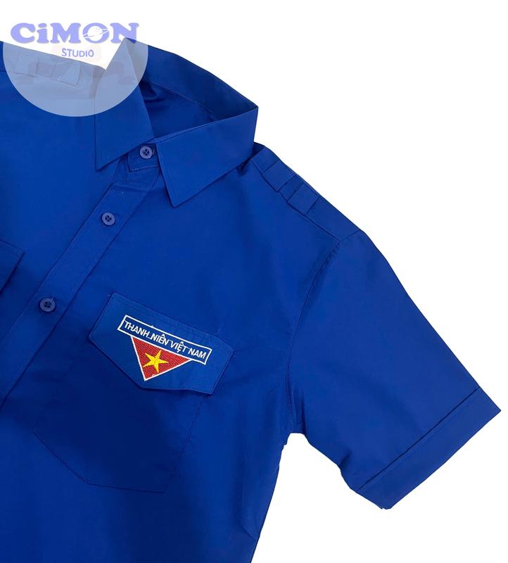 Áo đoàn nam tay ngắn, áo đoàn thanh niên thêu đủ size 5