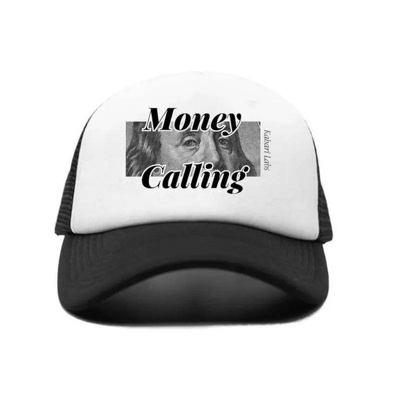 Kahari Caps Enjoy The Process Trucker Hat Black-White topi jaring
