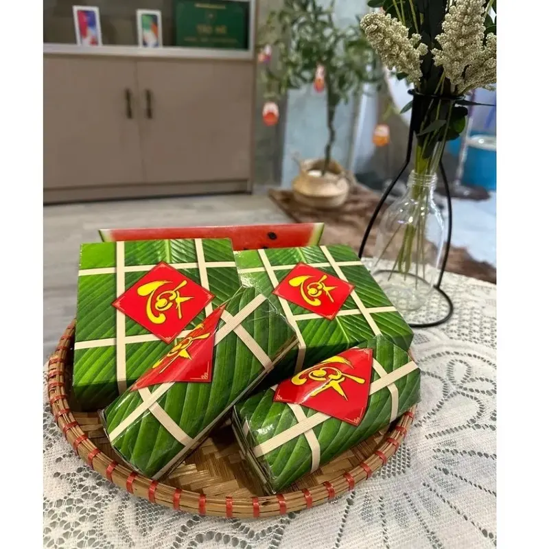 Mô hình bánh chưng, bánh tét, dưa hấu tự gấp bằng bìa cứng (nhiều size khác nhau) trái  châu 6