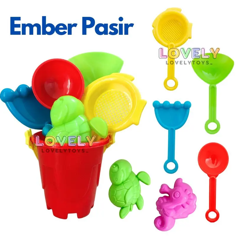 MAINAN ANAK EMBER CETAKAN PASIR PANTAI PANTAI SET CASTLE SEKOP 0
