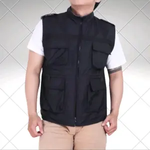 Rompi lapangan pria outdoor kerah bahan katun ripstop Polos Tactical Logo Motor Casual Tebal