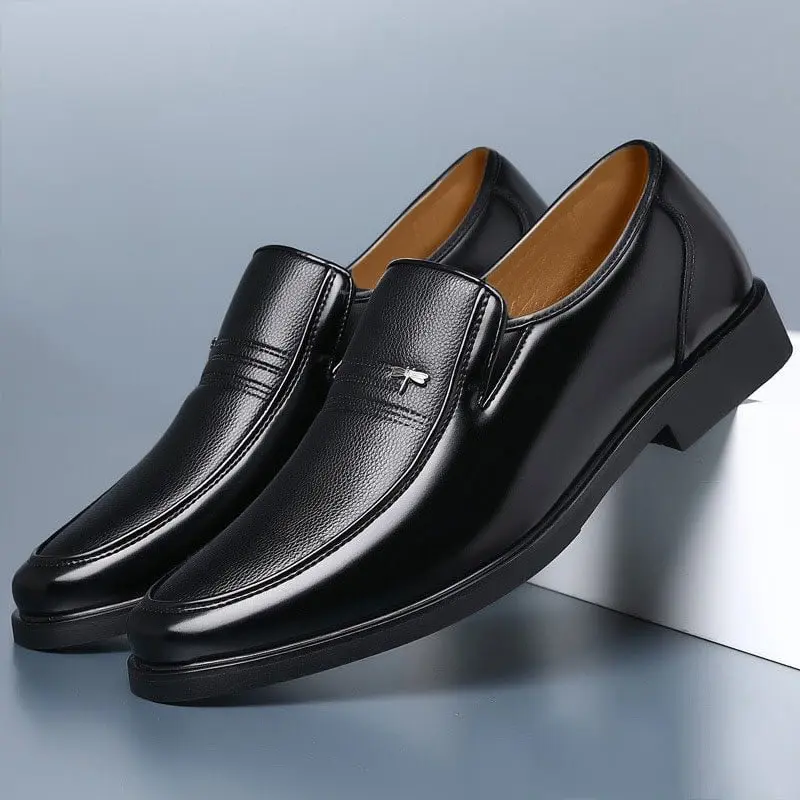 Giày tây nam da bò LS21, đế cao su đúc liền khối được khâu bằng chỉ dù chắc chắn