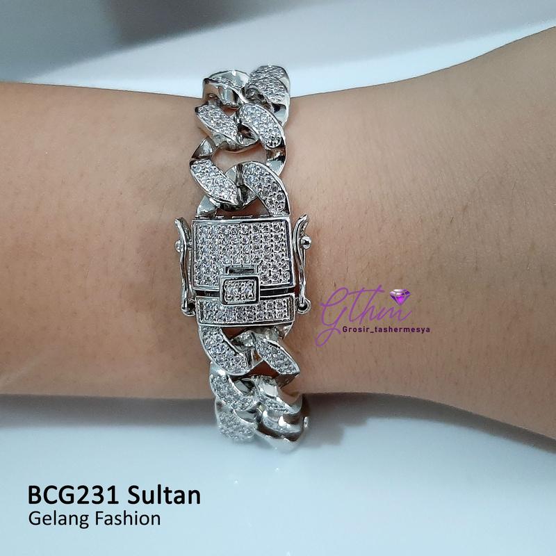 Gelang Tangan Wanita BCG231 Sultan Mewah Warna Gold Silver Model Tas Cocok Untuk Pesta Kondangan Bracelet Perhiasan 8