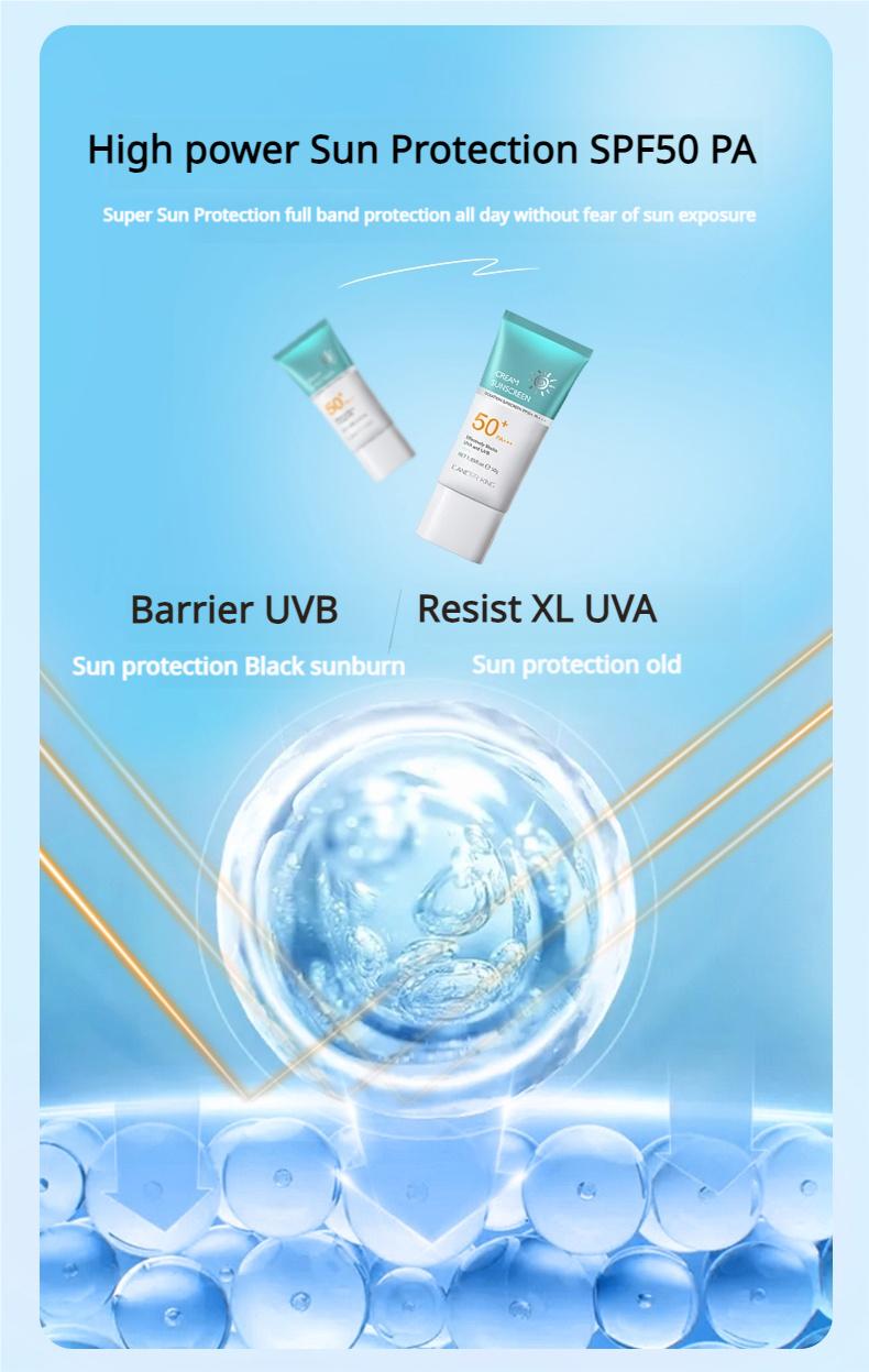 Product Introduction of Kem chống nắng Lancer King dưỡng ẩm tạo cảm giác không khí cao chống nắng không thấm nước và chống mồ hôi làm mới không nhờn cơ thể và khuôn mặt kem chống nắng hai trong một 12