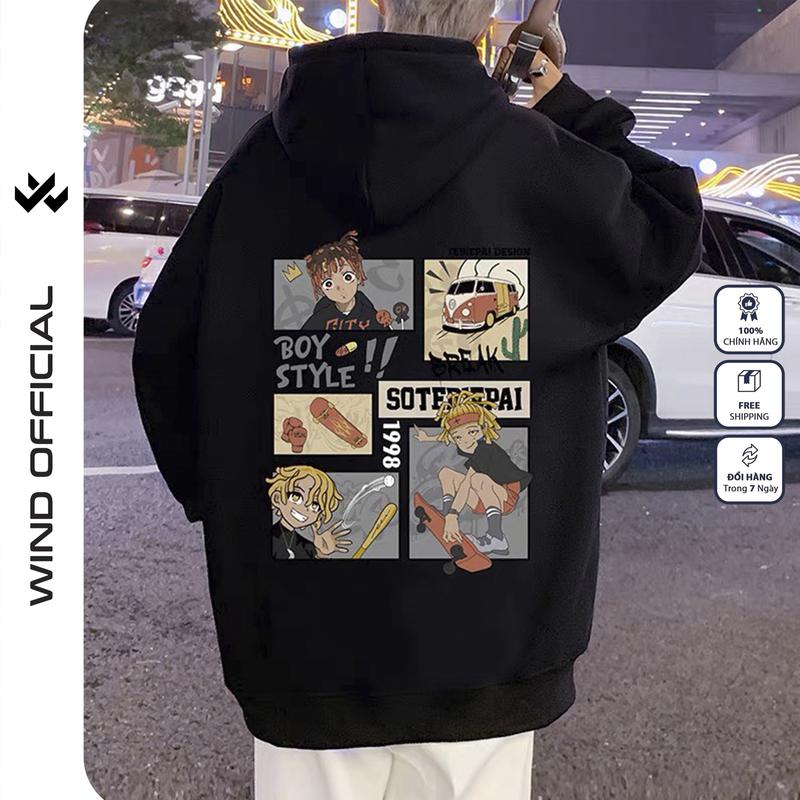 Áo khoác nỉ zip BOY1988 form rộng Unisex Hoodie zip thơi trang nam nữ oversize Menswear Dài Tay
