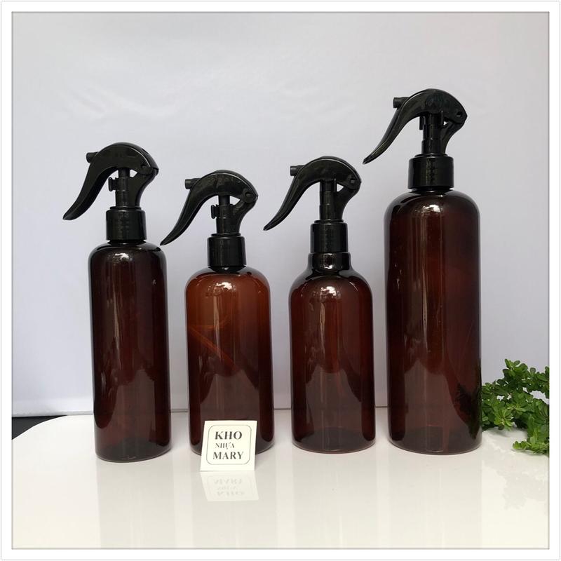 Bình xịt Cồn , xịt khuẩn - Chai Nâu Đẹp xịt phun sương , xịt tóc bamber 500ml / 300ml / 200ml/ 100ml - Chai Nâu xịt phun sương/ vòi nhấn giọt đựng xà bông , nước rửa tay, xịt tưới cây, xịt tóc