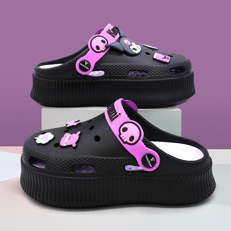 Product Introduction of TAICCY Sandal Kodok Wanita Dewasa Jelly Fuji Sendal Baim Wedges Karakter Kartun Sandal keluarga EVA Ukuran 20-41 35
