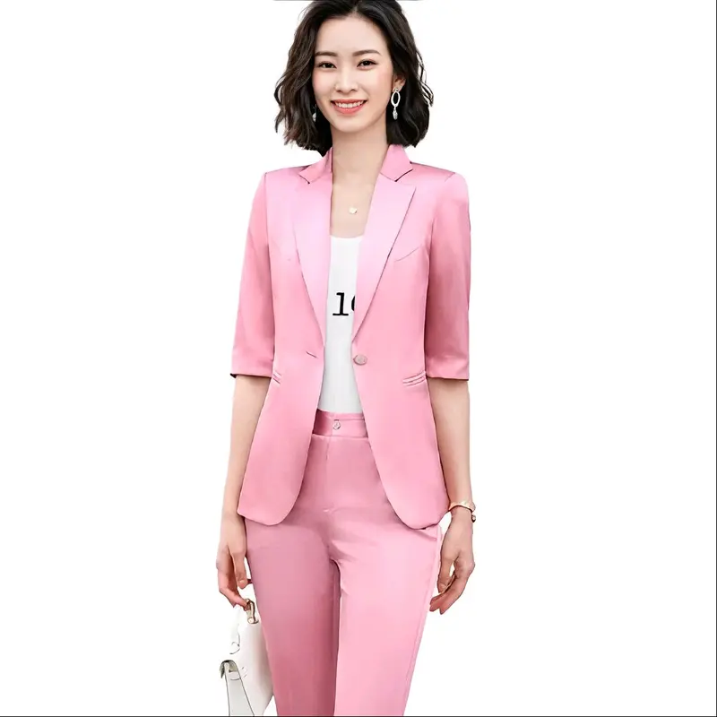 Jas Blazer Wanita pink Blazer & Celana / Setelan Resmi Wanita / Blazer Wanita Kerja Polos 1