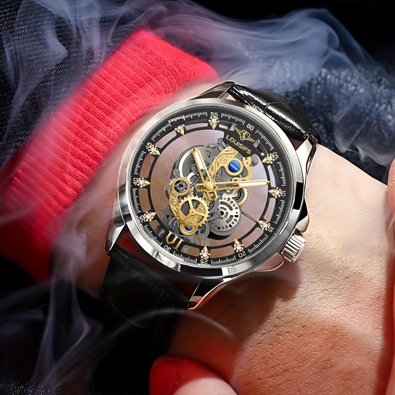 2024 New Genuine Men's Quartz Watch Double-Sided Hollow Quartz Men's Watch Business Watch Luminous Watch 4