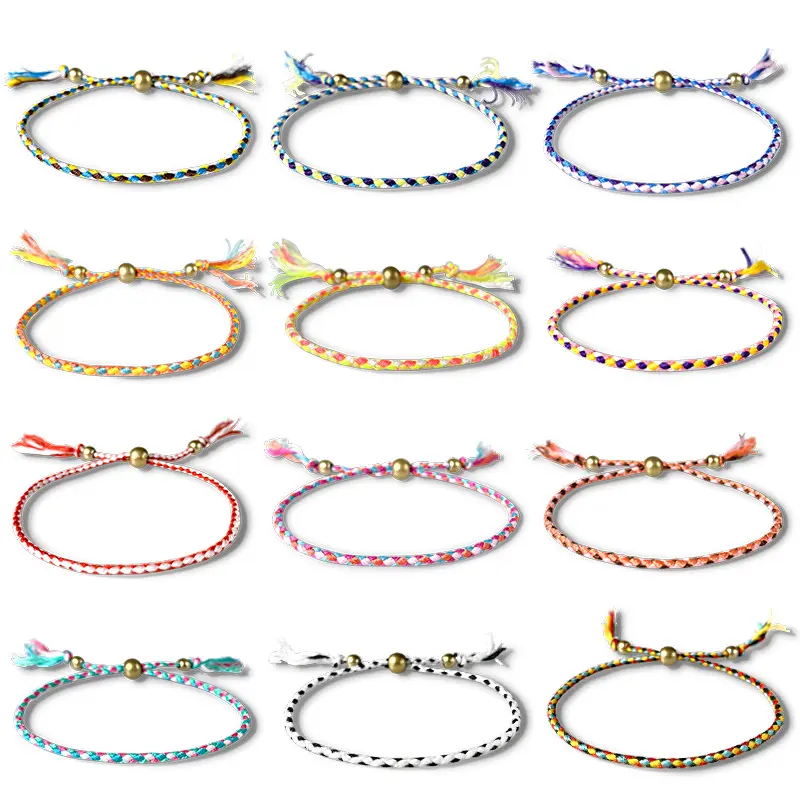 Bohemian multi-layer colorful braided tassel bracelets for men and women ethnic bracelets and anklets