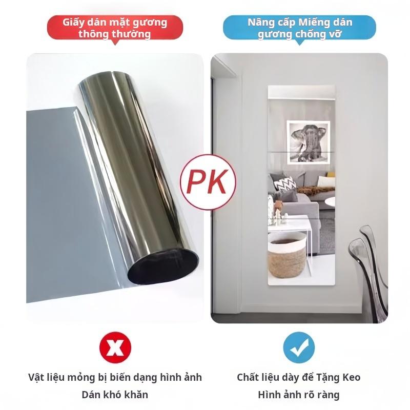 Gương chống vỡ toàn thân treo tường 120cm / 30cm / 20cmsquare, nhãn dán gương acrylic tủ quần áo toàn thân mirro 5
