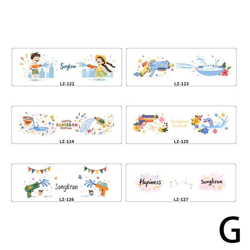 Product Introduction of 1/6pcs Summer Beach Waterproof Kawaii Facial Tattoo Stickers Waterproof Lasting Makeup Party Patch Water Splashing Festival 44