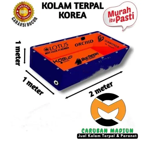 TERPAL KOLAM 2x1x1 BONUS PEMBUANGAN AIR