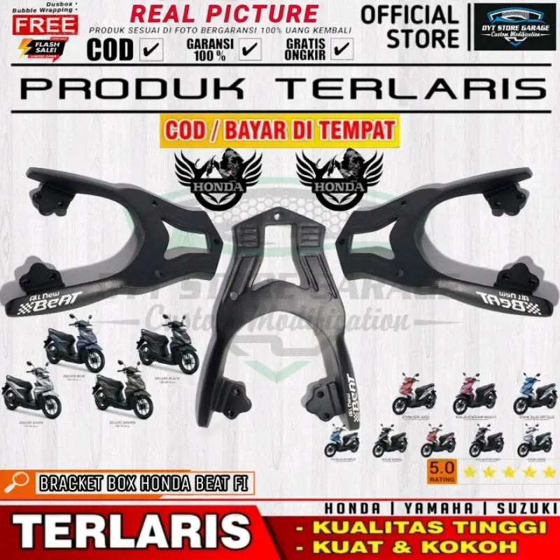 Bracket Top Box Honda Beat all Series Beat Fi, Beat Street, Beat Pop, Beat Deluxe, Beat Esp universal Box Givi Shad Kappa Pannier Kmi, Breket Box Honda Beat 0