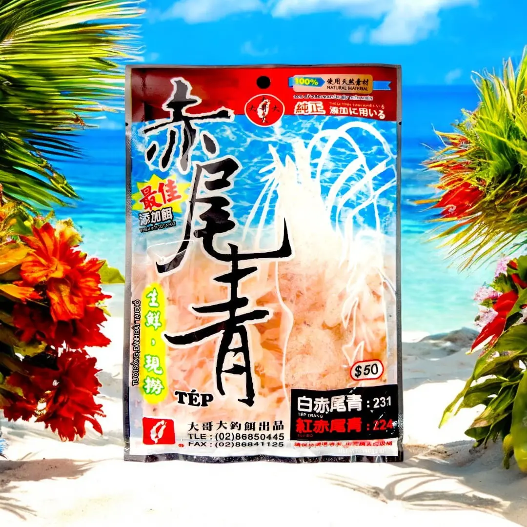 [CHÌ LÁ SHOP] Mồi Tép Trắng Đại Ca Đại (Gói 140Gr) - Mồi Câu Cá Rô Phi
