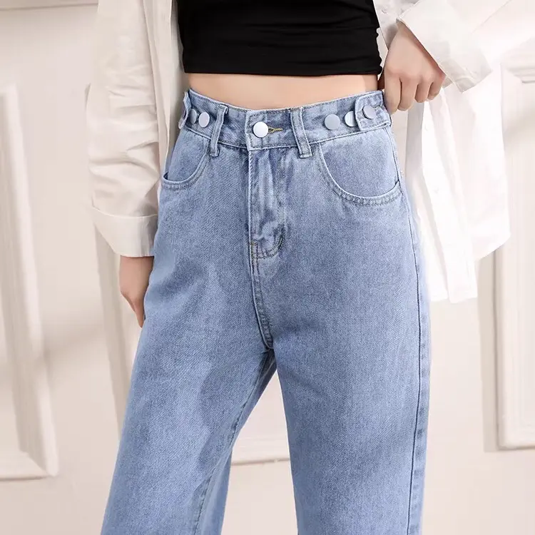 [Beevalue] Celana Panjang Kulot Jeans Wanita Longgar Premium Pinggang Kancing Highwaist Berkualitas | Celana Jeans Panjang Pinggang Bisa Disesuaikan | Celana Jeans Wideleg | Celana Jeans Desain Korea Bahan Premium(JN1)