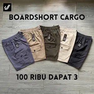100 DAPAT 3 CELANA PENDEK CARGO BOARDSHORT DRILL UNISEX DEWASA