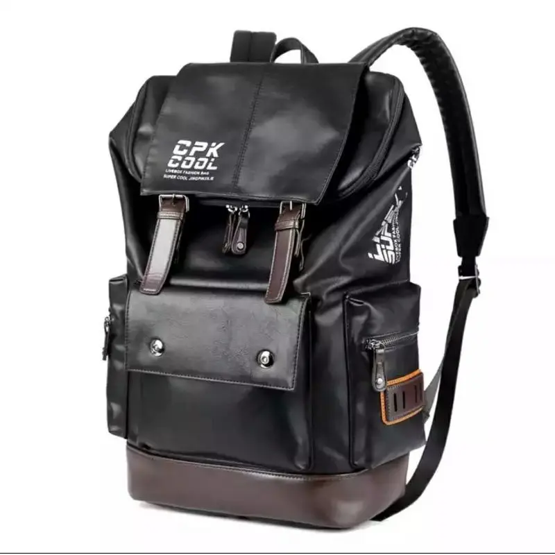 Tas Ransel Pria Kulit  Tas Ransel Kulit Tas kulit Tas Sekolah RDN 015 Distro Bandung Ransel Punggung Backpack Cowok Keren Sek BRAN NB-Tp F7B