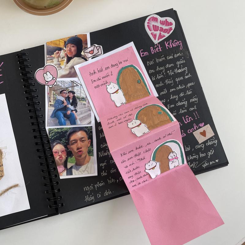Sổ Scrapbook, Album ảnh trang trí sẵn dùng làm quà tặng bạn nam/nữ
