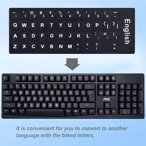 PVC Stiker Keyboard Komputer Laptop Inggris Matte Scrub Sticker English Alphabet Layout Sticker For Laptop Desktop