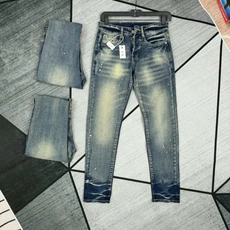 Quần jean nam Skinny jean nam chất bò co dãn dày dặn mẫu HOT Menswear Pants - Màu xanh xướt Có Túi 2