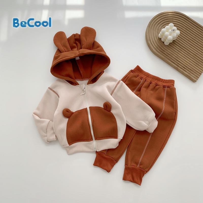 Bộ Áo Khoác Quần Nỉ Thu Đông Cho Bé, Bộ Nỉ Bông Tai Gấu Cao Cấp Cho Bé Trai Bé Gái Từ 6-28kg Moobaby Shop áo  hoodie