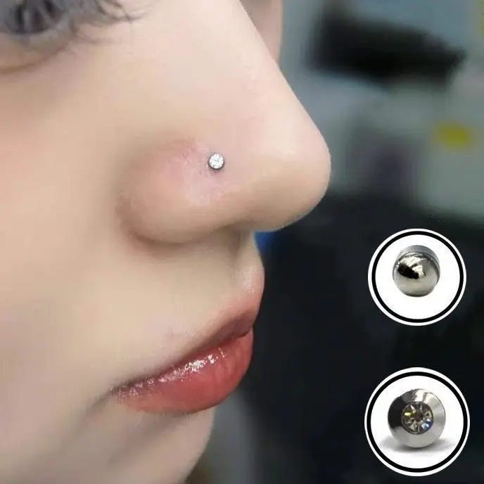 Pelekat Stud Hidung Palsu, Ketibaan Baru, Magnet Super Berkilauan, Tidak Bertindik, Sedutan Magnetik, Kancing Telinga Tanpa Penebuk, Peribadi Wanita, Hiasan Minoriti, Pelekat Palsu Kalung