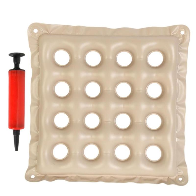 Inflatable Chair Pad 16 Hole Anti-Decubitus Washable Breathable with Inflatable Pump PVC Good Air Tightness Relax for Household Car Adult 7
