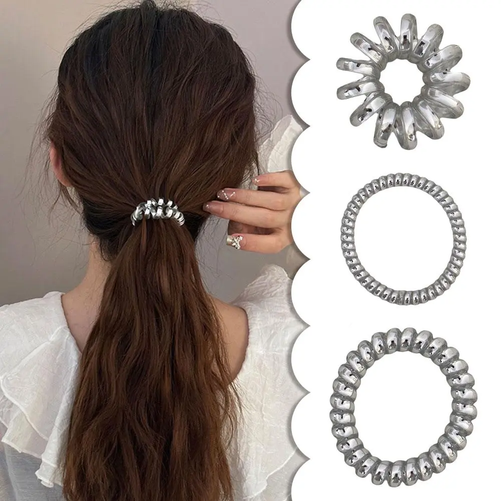 Fashion Telephone Line Hair Band For Women Coil Hair Band Rubber Band Hair Accessories For N5W4