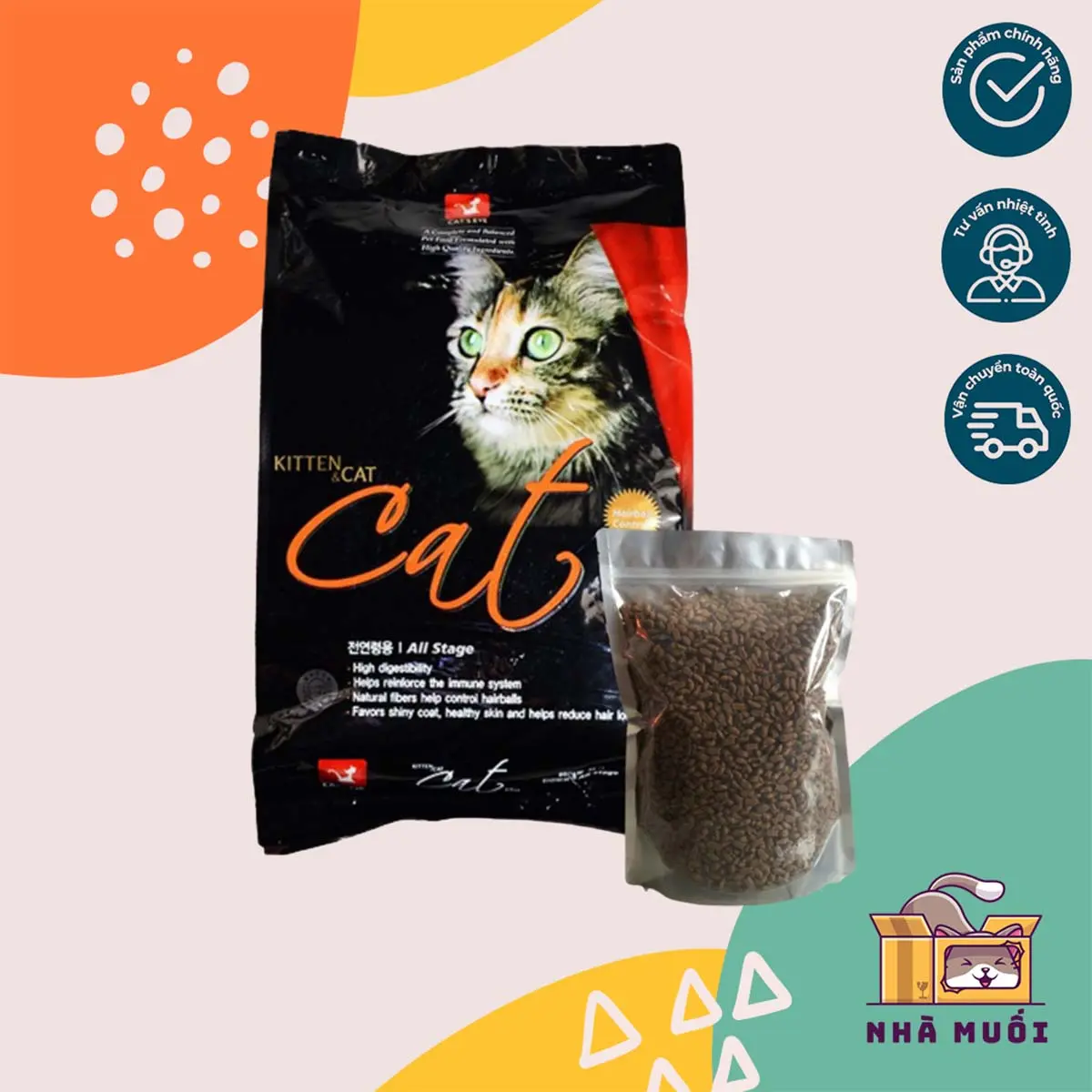[TÚI CHIẾT 1KG] Hạt Cho Mèo Thức Ăn Cho Mèo Hạt Cat Eyes Cân Bằng Dinh Dưỡng Giảm Búi Lông Hiệu Quả góimeomeo