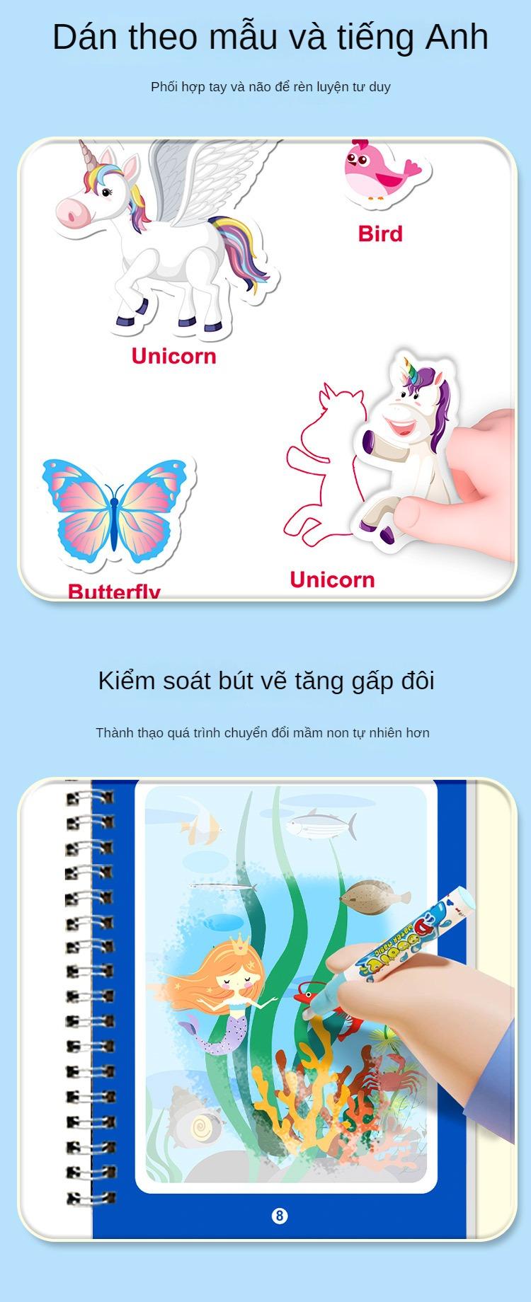 Product Introduction of Sách Vẽ Nước Cho Trẻ Em, Sách Vẽ Tranh Graffiti Nước Sạch, Sách Ảnh Nhãn Dán, Đồ Chơi Giáo Dục Cho Bé, Sách Vẽ Nước, Tiếng Anh 22