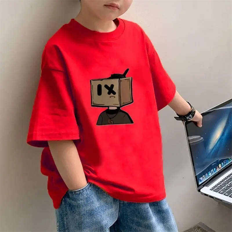 Áo Thun Mùa Hè Dáng Rộng Mới Sành Điệu Cho Bé Trai, Áo Thun ngắn Tay Hợp Xu hướng Cho Bé Trai Lớn, Dễ Phối Đồ Thời Trang Đường Phố, 2025 4