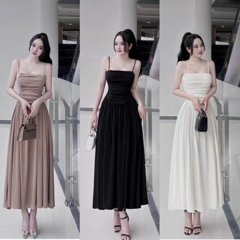 VÁY HAI DÂY CÚP NGỰC DÁNG XOÈ DÀI Nữ Women Dress