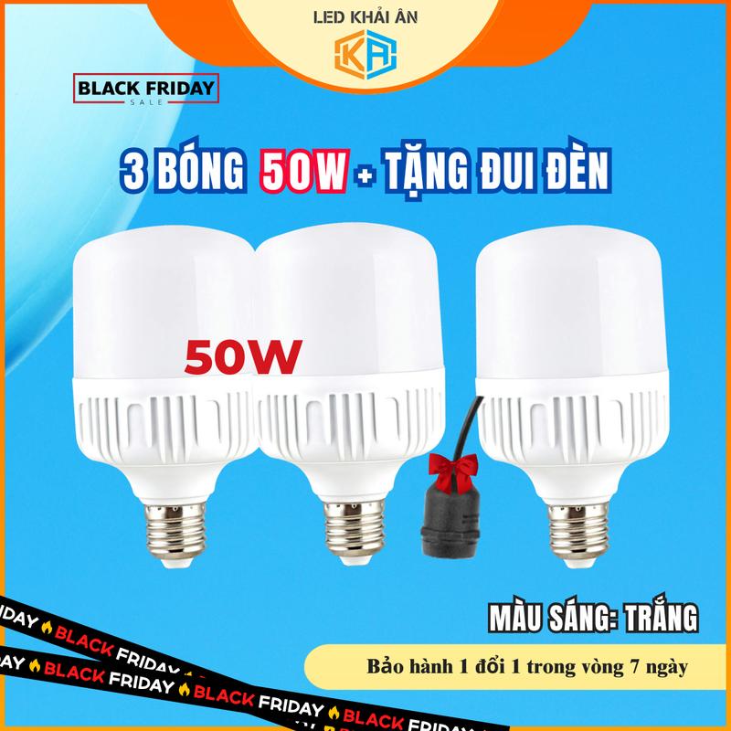  Combo 3 bóng 50w tặng kèm đuôi kín nước. Bảo hành đổi mới 12 tháng. Led Khải Ân 