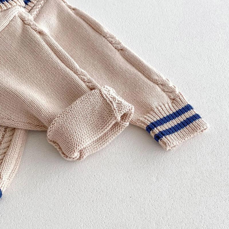Product Introduction of Ins 2024 Autumn Baby Girls Knit Cardigan Sweater Lotus Collar Ruffle Line Collar Children Winter Solid Thicken Warm Knitwear Top 23