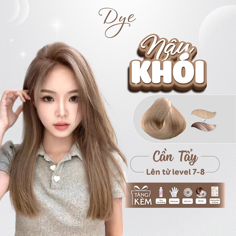 Thuốc nhuôm tóc NÂU KHÓI , DYE HAIR, tặng kèm oxy trợ dưỡng và bao tay Đổi Màu Tóc Nhuộm Tóc