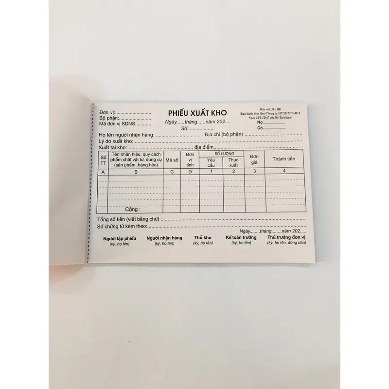Phiếu nhập kho/ xuất kho 2 liên A5 - loại đẹp 5