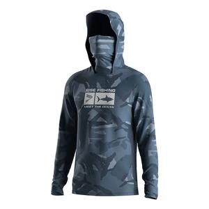 ชุดตกปลาและเสื้อป้องกันแสงแดด, เสื้อตกปลาแขนยาวมีฮู้ดพร้อมหน้ากากป้องกันใบหน้า ปรับแต่งชื่อฟรี ใส่สบาย ระบายอากาศได้ดี ป้องกันรังสียูวี ยากันยุง เหมาะสำหรับกิจกรรมกลางแจ้ง