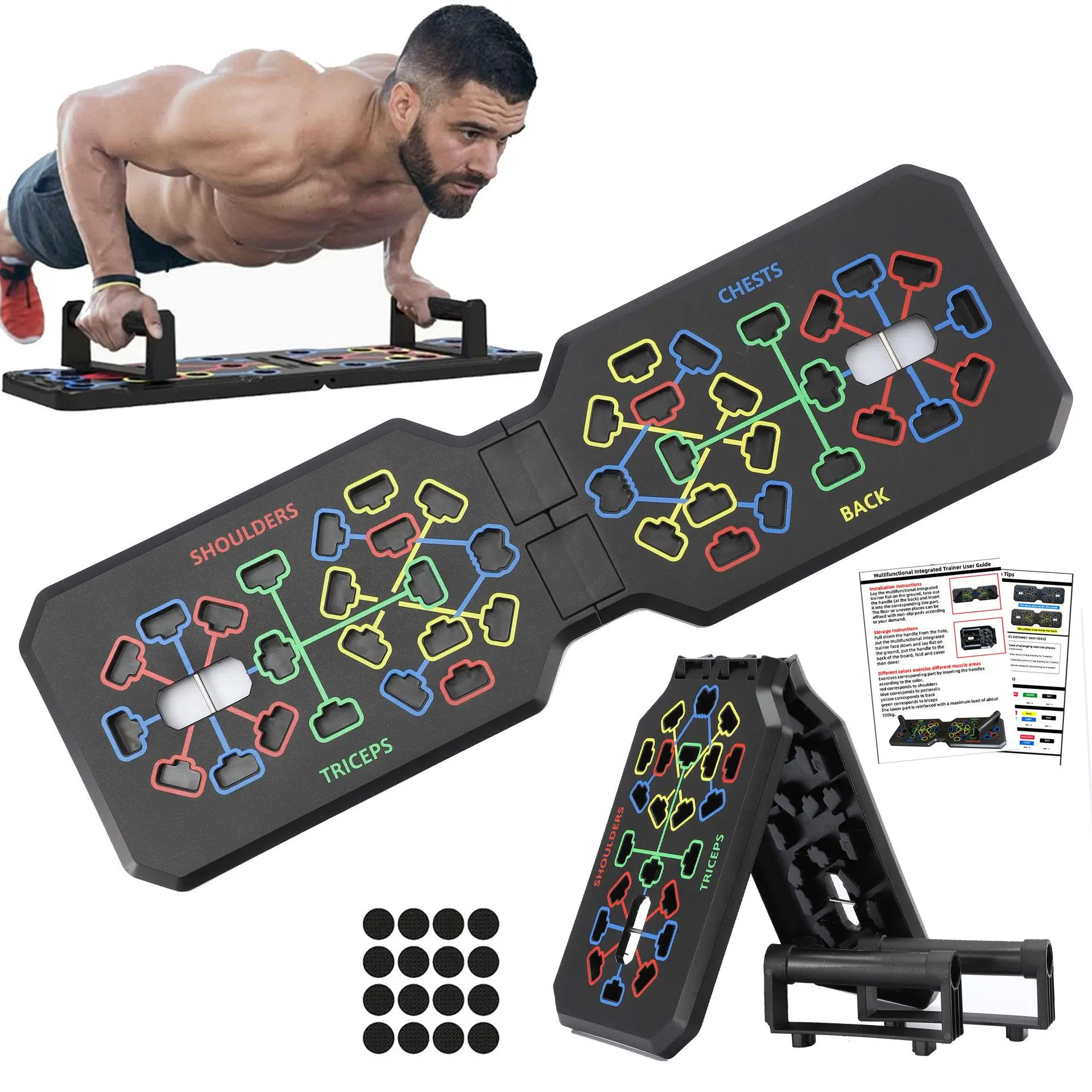 Push Up Board, 1 Set Push Up Training Board, Home Push Up Training Board, Chest Muscle Abdominal Muscle Training Equipment for Men & Women