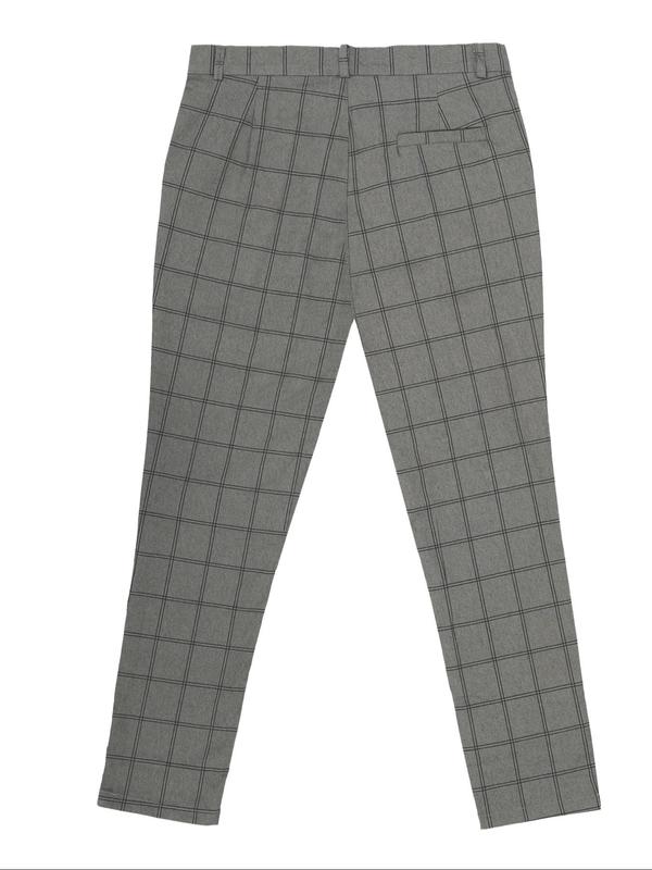Men's Plaid Print Button Fly Slim Pants, Business Casual Pocket Design Trousers For All Seasons, Men's Bottoms For Work Office Daily Wear 8